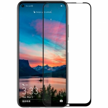 Tempered Glass 9D Aizsargstikls Pilnam Ekrānam Huawei P40 Lite Melns