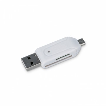 Forever USB + Micro USB Karšu Lasītājs SD + MicroSD Balts