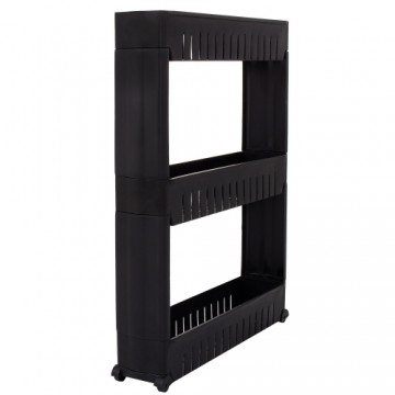 HA1016 CABINET ON WHEELS, 3 SHELVES, BLACK