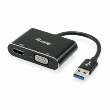 USB uz VGA Adapteris Equip 133386 Melns