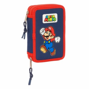 Double zīmuļu futrālis Super Mario World Tumši Zils 12.5 x 19.5 x 4 cm 28 Daudzums