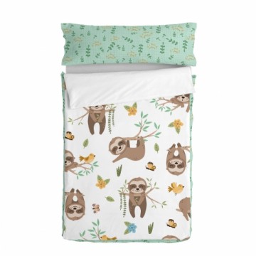 Quilted Zipper Bedding HappyFriday Moshi Moshi Happy Sloth Multicolour 105 x 200 cm