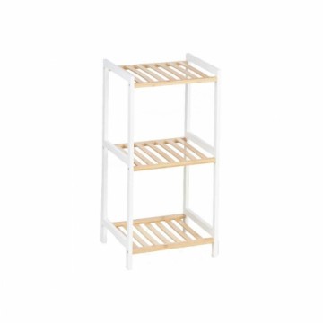 Bathroom Shelves 35 x 30 x 70 cm White Natural Bamboo Pine