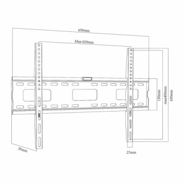 Maclean TV MC-419 Wall Mount Bracket 32"-100" VESA 600x400 45kg Tilting Universal Adjustable Spirit Level Accessories Flat Heavy Duty