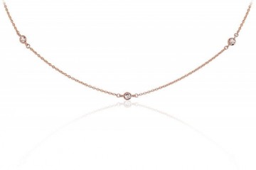 Gold necklace #1500020(Au-R)_CZ, Red Gold 585°, Zirkons, length: 42 cm, 2.2 gr.