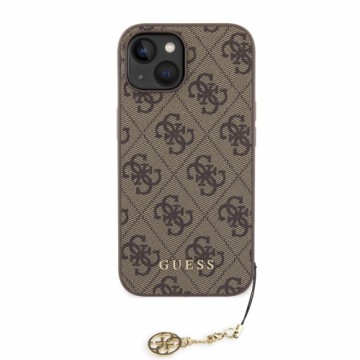 Guess 4G Charm Case for iPhone 15 Tone on Tone Brown