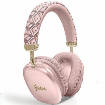 Guess słuchawki nauszne Bluetooth GUBHK1GCTCSP różowy|pink Gcube Metallic Script Logo