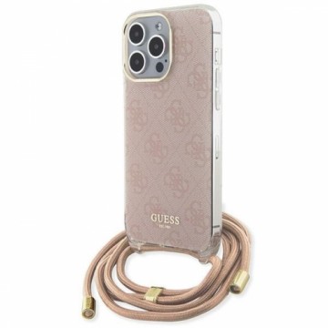 Guess GUHCP15XHC4SEP iPhone 15 Pro Max 6.7" różowy|pink hardcase Crossbody Cord 4G Print