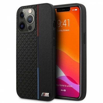 BMHCP13XTRTBK BMW PU Triangles Tricolor Line Case for iPhone 13 Pro Max Black