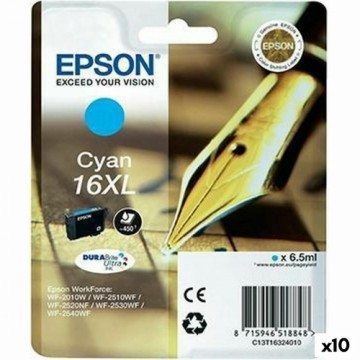 Картридж с оригинальными чернилами Epson DURABRITE ULTRA INK - Nº16XL Циановый (10 штук)