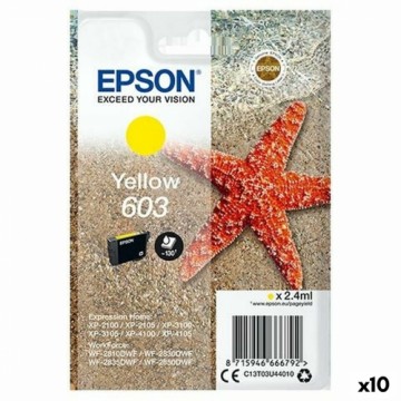 Картридж с оригинальными чернилами Epson XP-2100, 3100, 4100 / WF-2830DWF, 2850DW - Nº 603 Жёлтый (10 штук)