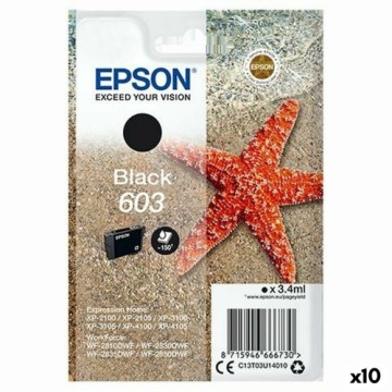 Картридж с оригинальными чернилами Epson P-2100, 3100, 4100 / WF-2830DWF, 2850DW - Nº 603 Чёрный (10 штук)