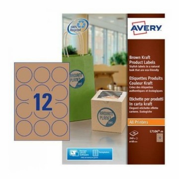 Этикетки для принтера Avery L7106-20 Коричневый 60 mm