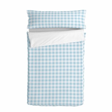 Quilted Zipper Bedding HappyFriday Basic Blue 90 x 200 cm Gingham