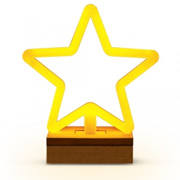 Neon Wood Stand LED STAR warm white FLNW04 Forever Light