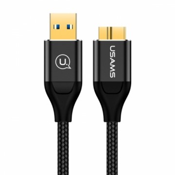 USAMS Kabel pleciony U19 USB 3.0 micro USB B do dysku zewnętrznego 2m czarny|black SJ273USB01 (US-SJ273)