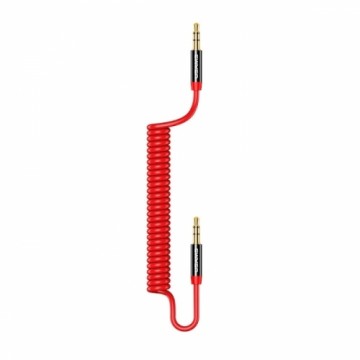 USAMS Adapter Spring audio jack 3,5mm -3,5mm 1,2m czerwony|red SJ256YP02 (US-SJ256)