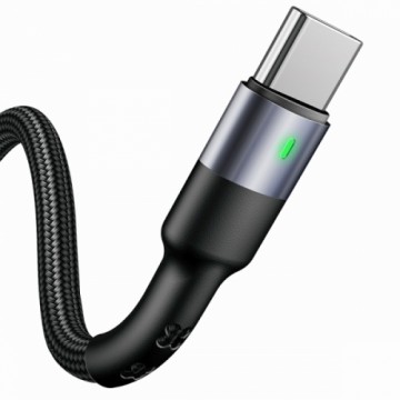 USAMS U26 кабель USB-C в оплетке 1 м | 3A быстрая зарядка черный SJ313TC01 (US-SJ313)