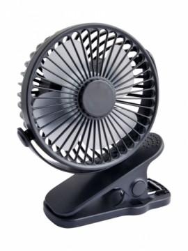 Blow Desk fan with clip 10cm USB+battery black