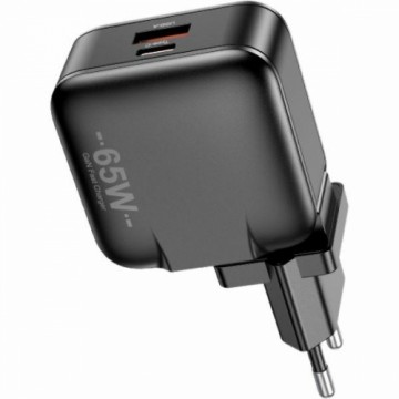 AWEI ład. siec. PD55-EU 65W USB + USB-C czarna|black GaN