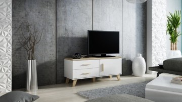 Halmar TV stand LOTTA 120 1D2S dimond white/lsonoma oak