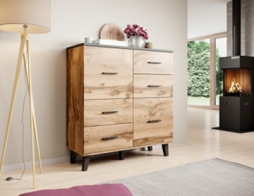 Halmar Chest of drawers LOTTA 110 (2D4S) woatn oak/black