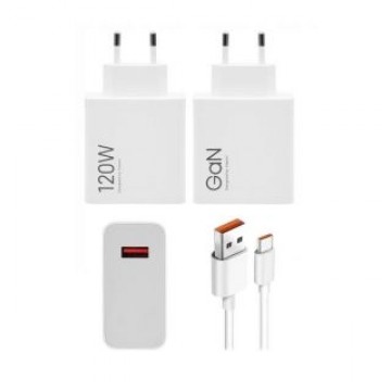 Xiaomi -  Xiaomi MDY-14-EE USB-A 120W GaN Charger + Data Cable USB-C 6A White (Bulk)