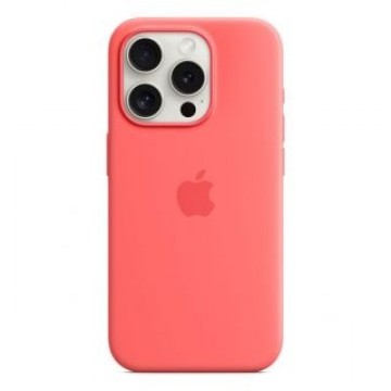 Apple -  MT1G3ZM/A Apple Silicone Magsafe Cover for iPhone 15 Pro Guava