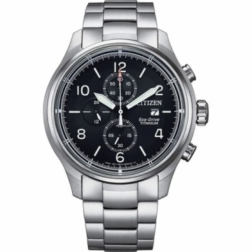 Vīriešu Pulkstenis Citizen SUPER TITANIO 0810 ECO DRIVE Balts Melns Sudrabains (Ø 44 mm)