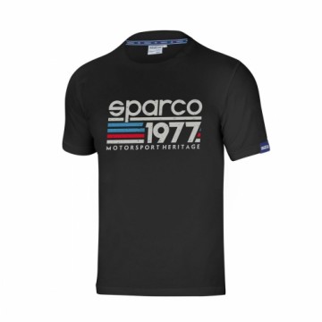 Футболка с коротким рукавом мужская Sparco 1977 Чёрный M