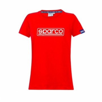 Women’s Short Sleeve T-Shirt Sparco LADY FRAME Red (L)