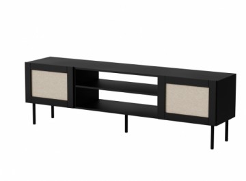 Cama Meble RTV cabinet JUTA 180x39.5x55.5 black + linol calabria