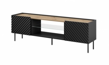 Cama Meble EF ONDA RTV cabinet 180x40x39-58 black (standing or wall mounted)