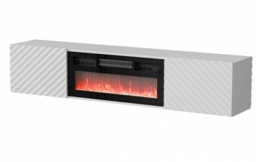 Cama RTV cabinet LARA 183x35x37 white matt + black fireplace