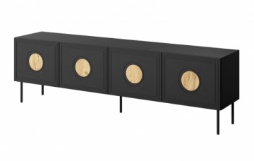 RTV cabinet PALAZZO 200x42x60 black + oak craft