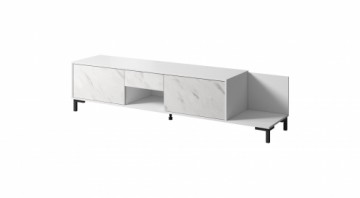 RTV Cabinet MARMO 2D1S1K 195x40x47.5 cm white matt/marble white