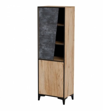 Cama Meble Cama 2D bookcase OVO 50x38xH182.5 oak/concrete