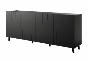 BARI chest of drawers 200x42x82 black matt