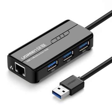 Ugreen 20265 USB-A | RJ45 1000 Mbps HUB 3x USB 3.0 network adapter - black