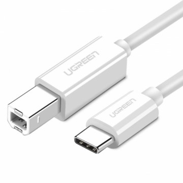 USB 2.0 C-B UGREEN US241 ar 1,5 m printera kabelis (balts)