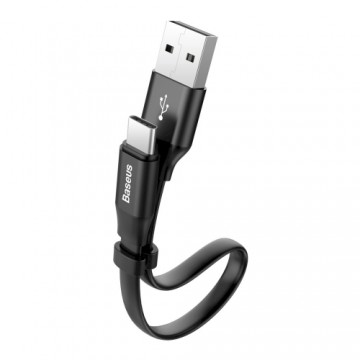 Baseus Nimble Flat Portable USB | USB-C Cable with Buckle 2A 0,23M black (CATMBJ-01)