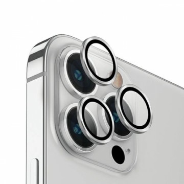 Uniq Optix Aluminum Camera Lens Protector for iPhone 14 Pro | 14 Pro Max camera lens with applicator - silver