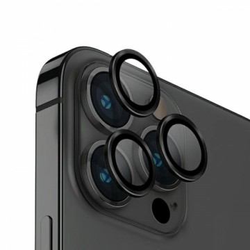 Uniq Optix Glass Aluminum Camera Lens Protector for iPhone 14 Pro | 14 Pro Max camera lens with applicator - black