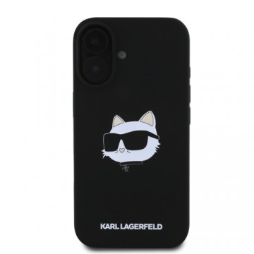 Karl Lagerfeld Liquid Silicone Choupette Head MagSafe Case for iPhone 16 Black