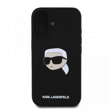 Karl Lagerfeld Liquid Silicone Karl Head MagSafe Case for iPhone 16 Black