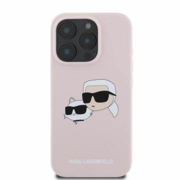 Karl Lagerfeld Liquid Silicone Double Heads MagSafe Case for iPhone 16 Pro Pink