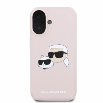 Karl Lagerfeld Liquid Silicone Double Heads MagSafe Case for iPhone 16 Pink