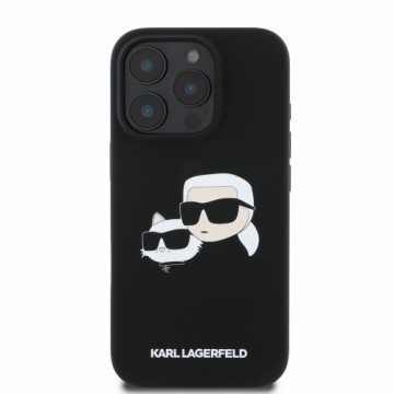 Karl Lagerfeld Liquid Silicone Double Heads MagSafe Case for iPhone 16 Pro Black