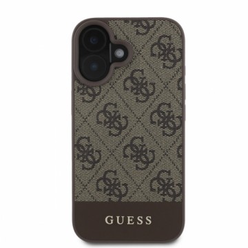 Guess PU 4G Stripe Case for iPhone 16 Brown