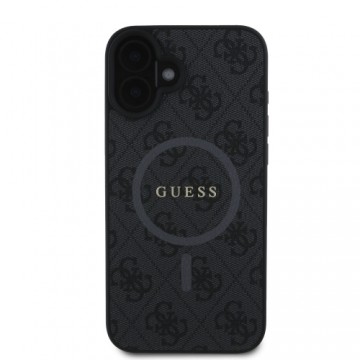 Guess PU Leather 4G Colored Ring MagSafe Case for iPhone 16 Plus Black